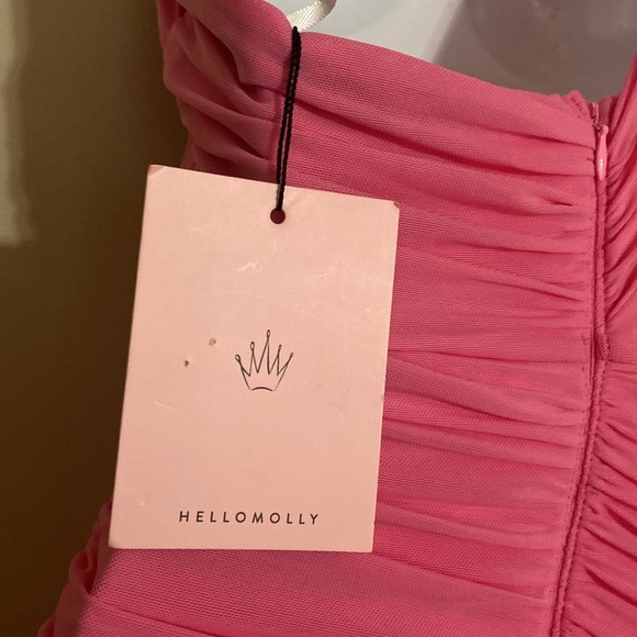 Hello Molly Vibrant Pink One-Shoulder Dress Cutout rushed by omen 6 event Y2K - Picture 12 of 15